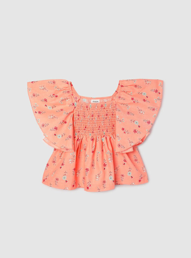 Girls Printed Woven Peplum Top