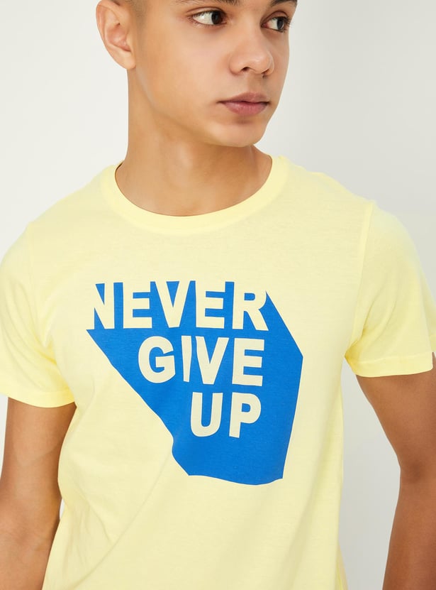 Boys Typographic Printed T-shirt
