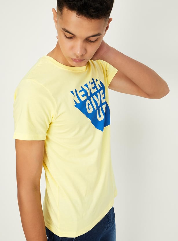 Boys Typographic Printed T-shirt