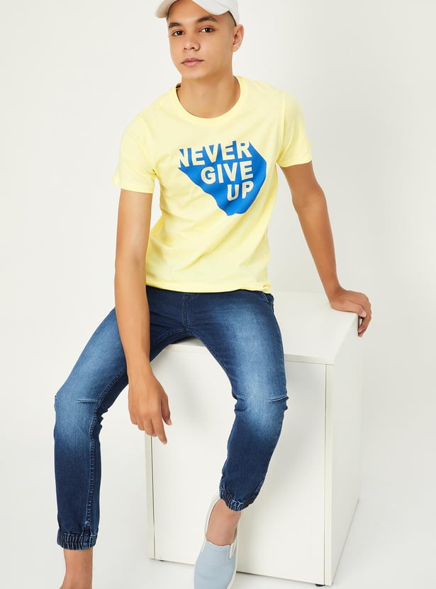 Boys Typographic Printed T-shirt