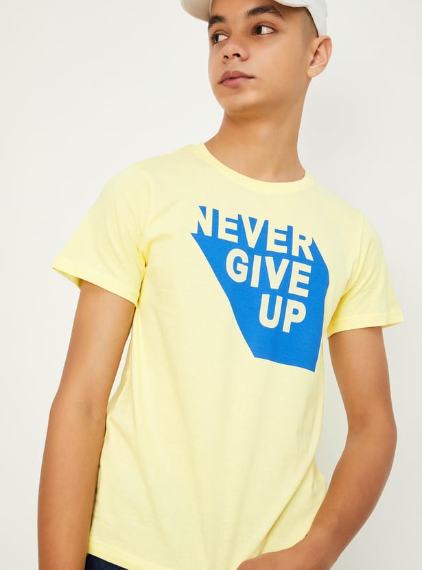 Boys Typographic Printed T-shirt