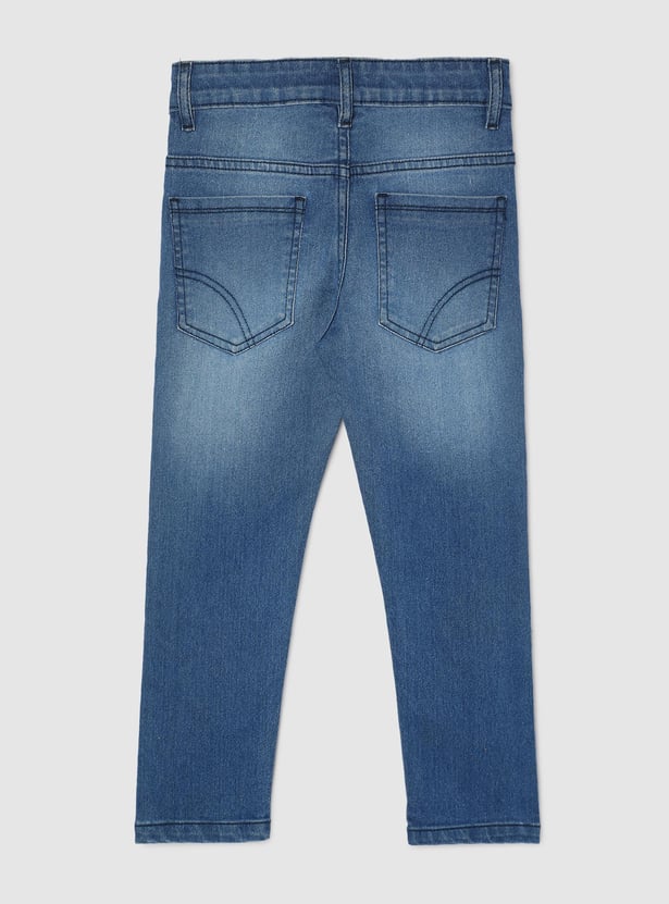 Boys Slim Fit Mid Wash Jeans