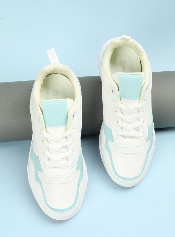 Women Colourblocked Lace-Up Sneakers