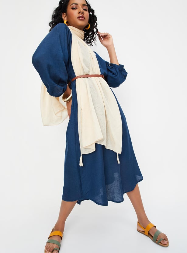 Women Printed Scarf with Tassels