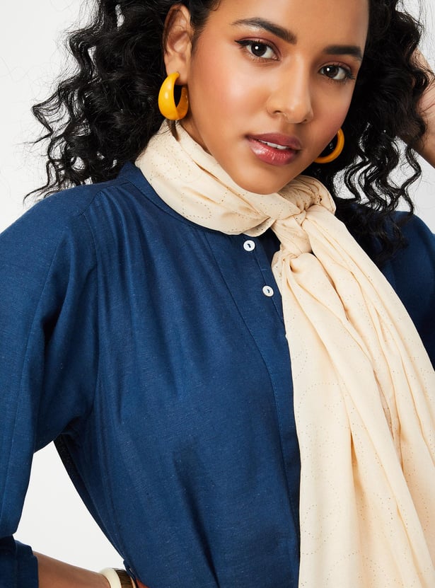 Women Printed Scarf with Tassels