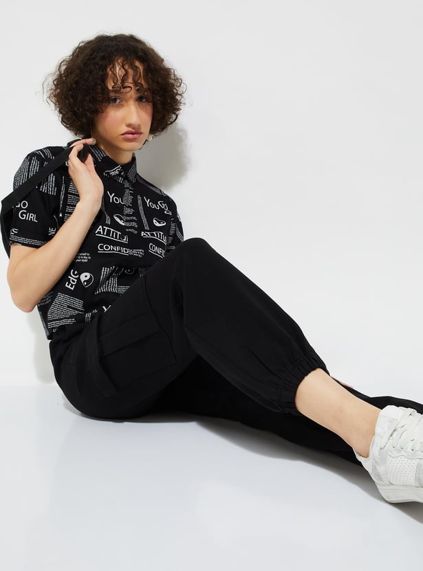 URB_N Women Solid Cargo Joggers