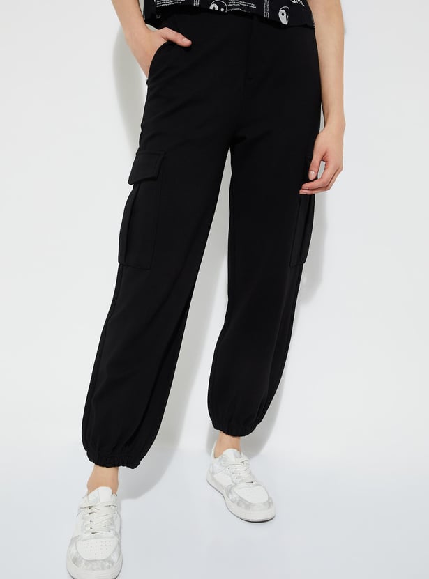 URB_N Women Solid Cargo Joggers