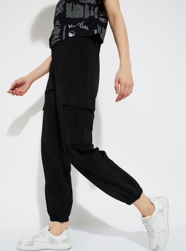 URB_N Women Solid Cargo Joggers
