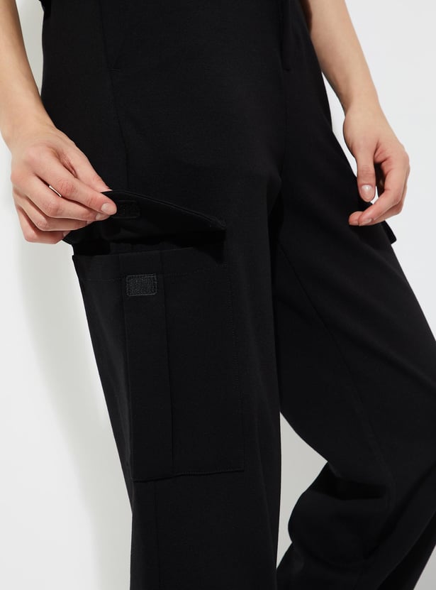 URB_N Women Solid Cargo Joggers