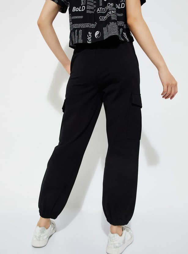 URB_N Women Solid Cargo Joggers