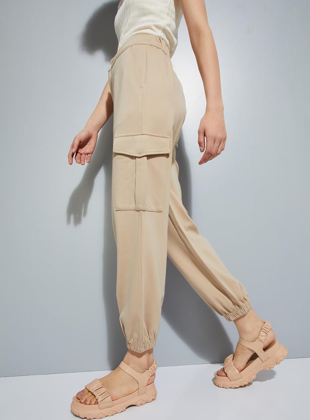 URB_N Women Solid Cargo Joggers