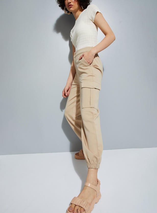 URB_N Women Solid Cargo Joggers