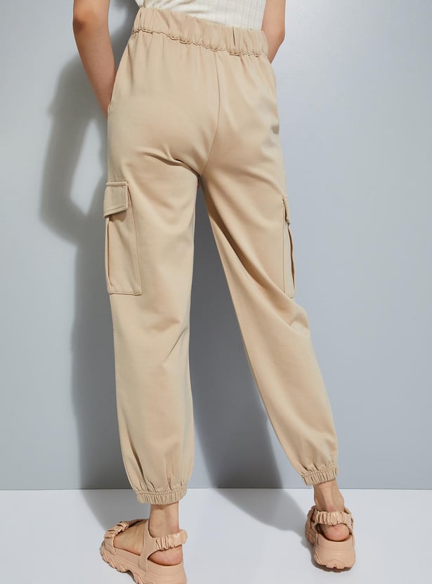 URB_N Women Solid Cargo Joggers