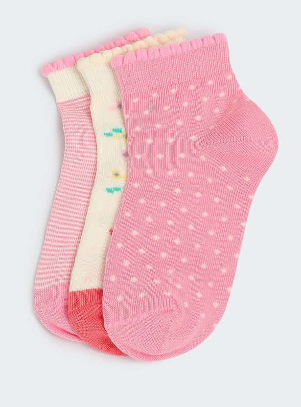 Boys Printed Ankle-Length Socks - Pack of 3