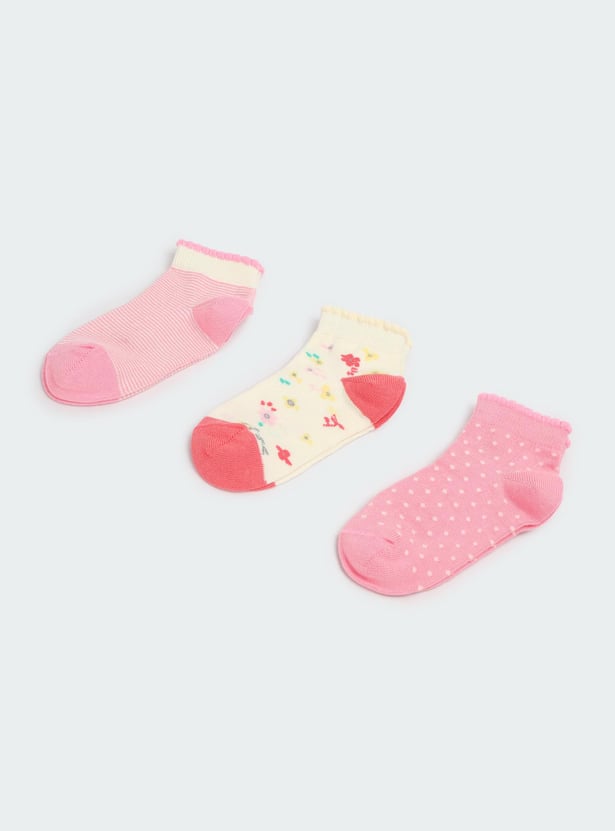 Boys Printed Ankle-Length Socks - Pack of 3