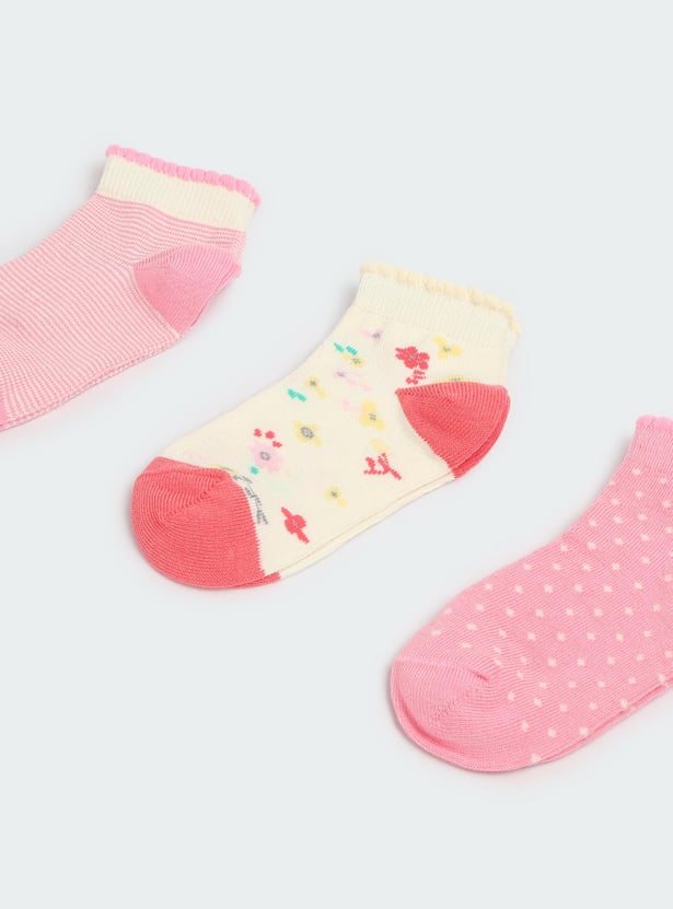 Boys Printed Ankle-Length Socks - Pack of 3