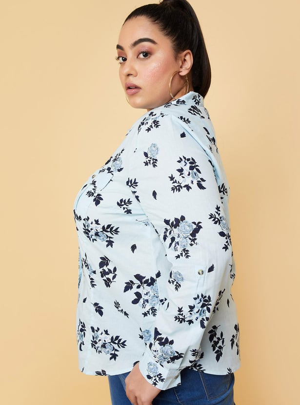 Women Printed Shirt with Double Pockets