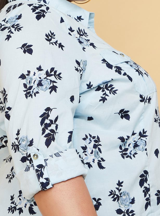 Women Printed Shirt with Double Pockets