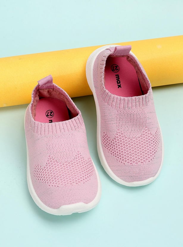 Girls Solid Slip-On Sports Shoes