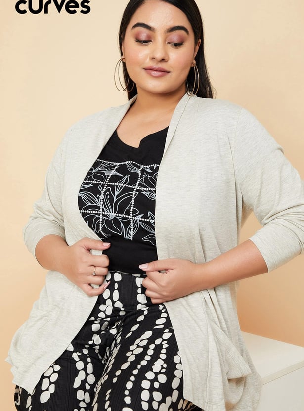 Women Solid Open-Front Shrug