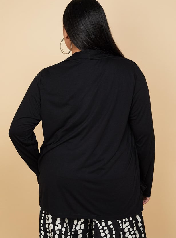 Women Solid Open-Front Shrug