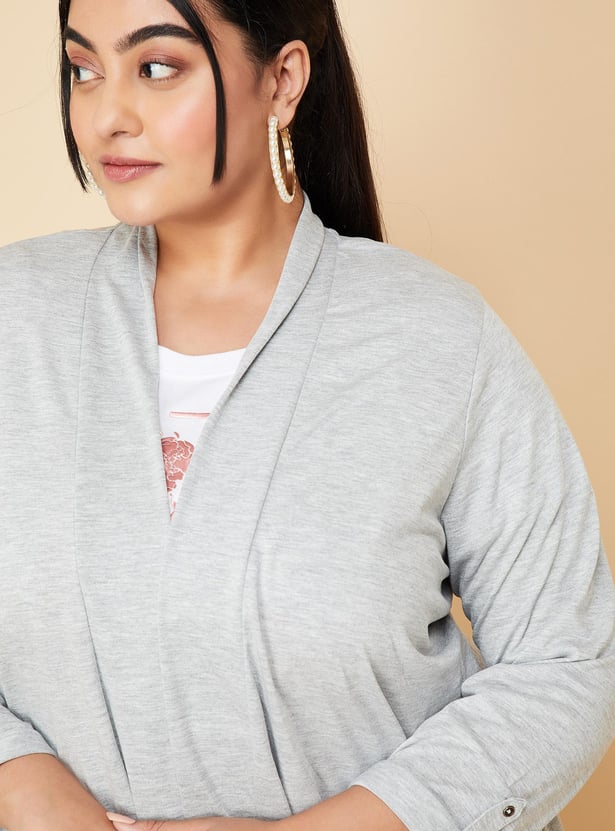 Women Solid Open-Front Shrug