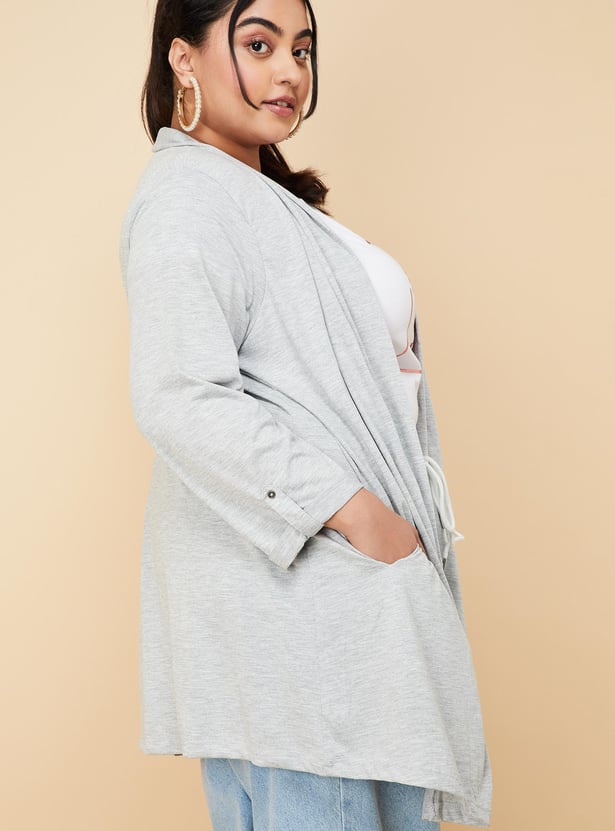 Women Solid Open-Front Shrug