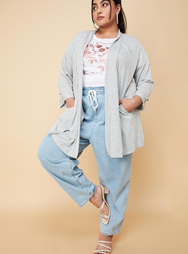 Women Solid Open-Front Shrug
