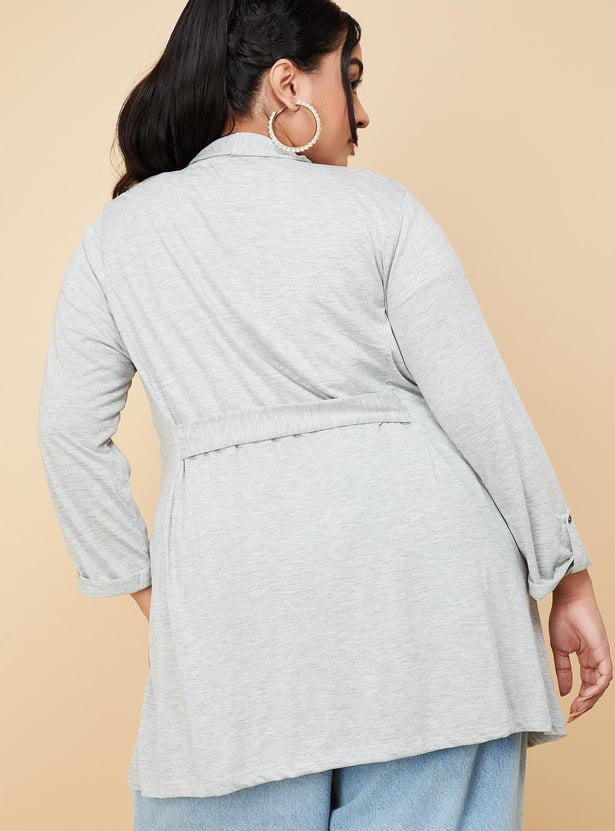 Women Solid Open-Front Shrug