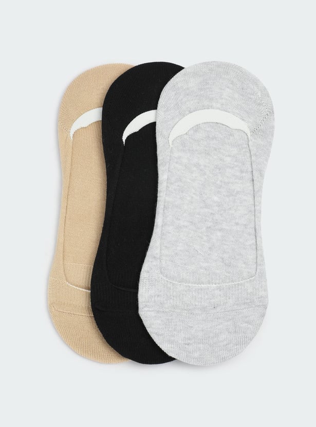 Women Solid No-Show Socks - Pack of 3