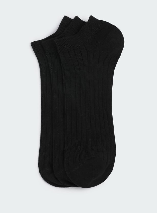 Women Ribbed Ankle Length Socks - Pack of 3