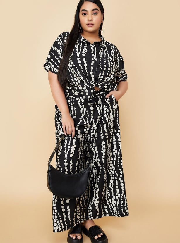 Women Printed Wide-Leg Trousers