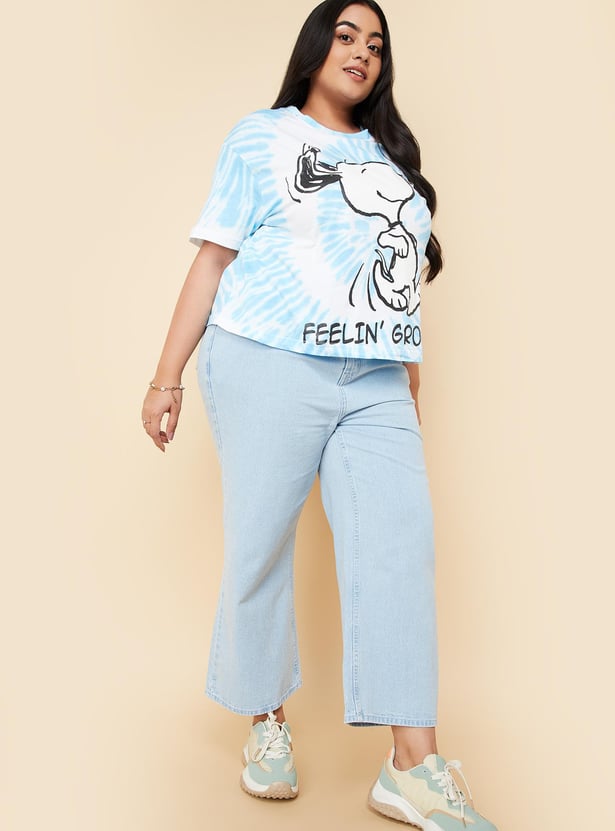 Women Washed Wide Leg Jeans