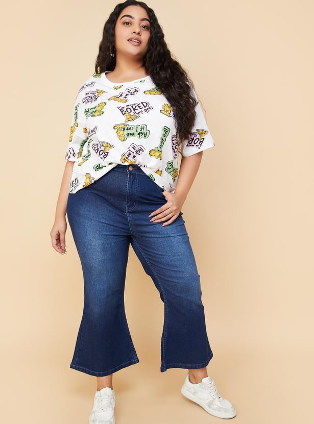 Buy Women Washed Kick Flare Jeans Online At Just Rs 1199 0 1000013423273 Max Fashion