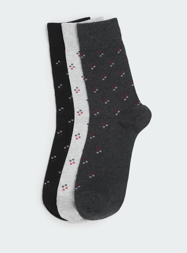 Men Printed Full Length Socks - Pack of 3