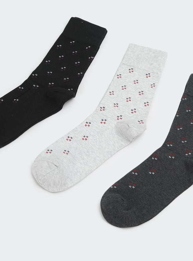 Men Printed Full Length Socks - Pack of 3