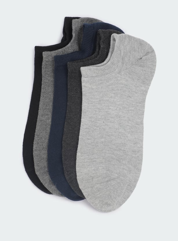 Men Solid Ankle Length Socks - Pack of 5