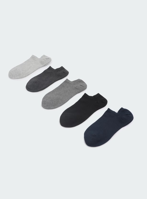 Men Solid Ankle Length Socks - Pack of 5