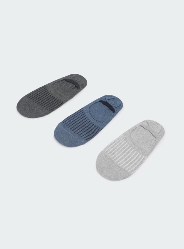 Women Striped No Show Socks - Pack of 3