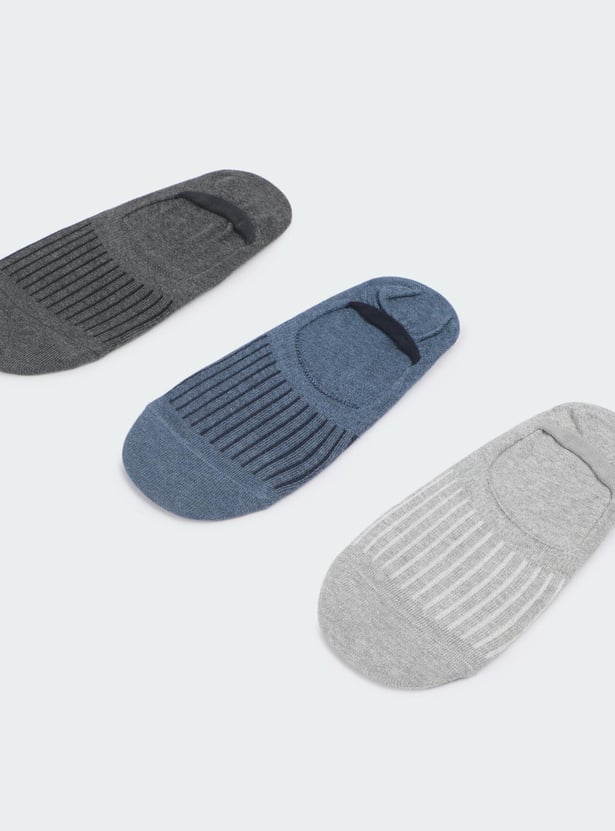 Women Striped No Show Socks - Pack of 3