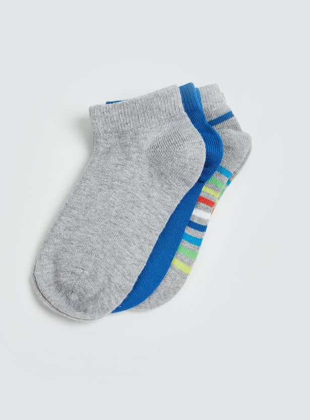 Boys Assorted Ankle-Length Socks - Pack of 3