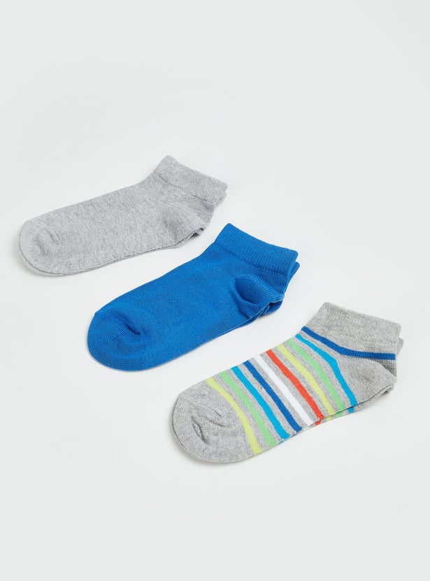 Boys Assorted Ankle-Length Socks - Pack of 3