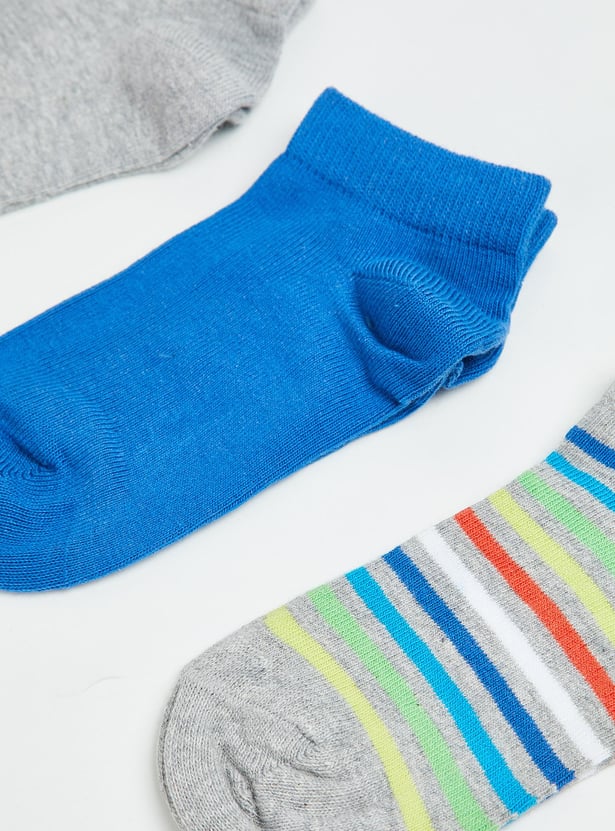 Boys Assorted Ankle-Length Socks - Pack of 3