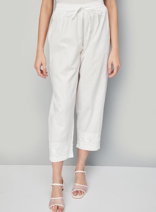 Women Embroidered Straight Pants