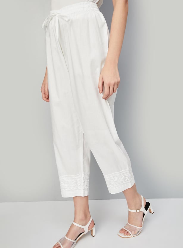 Women Embroidered Straight Pants