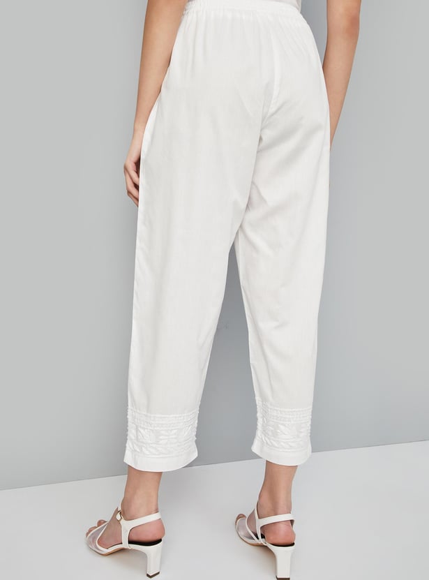 Women Embroidered Straight Pants