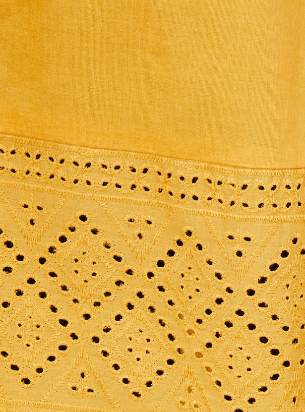 Women Schiffli Straight Kurta