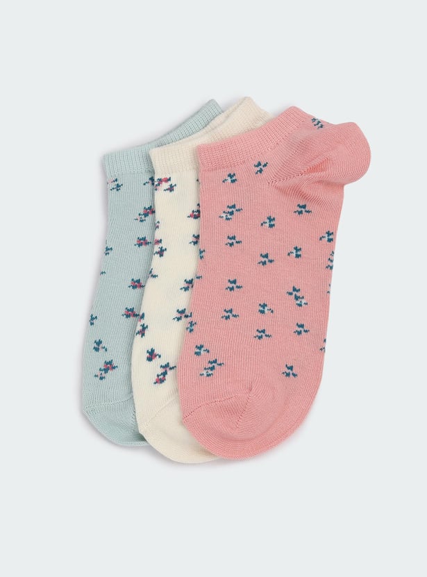 Women Printed Ankle Length Socks - Pack of 3