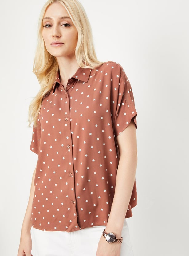 Women Polka Dot Printed Shirt