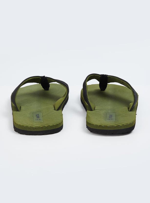 Buy Men Textured V-Strap Flip Flops Online at just
